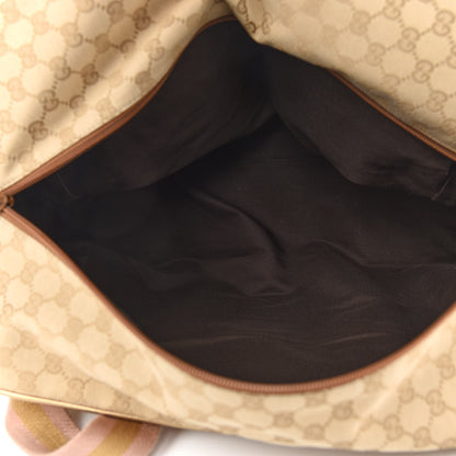 Gucci GG Monogram Web Medium Collapsible Carry On Duffle Beige Gold 5 of 10