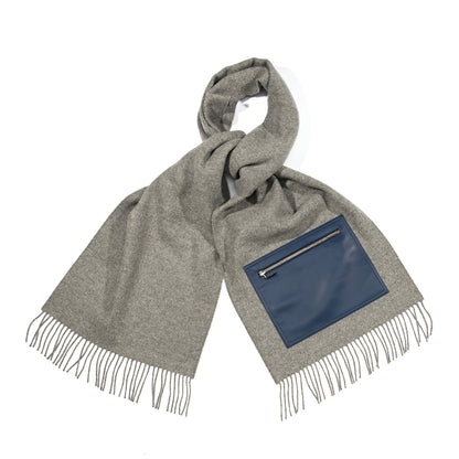Hermes Cashmere Lambskin Pocket Muffler Gris Chine 1 of 4