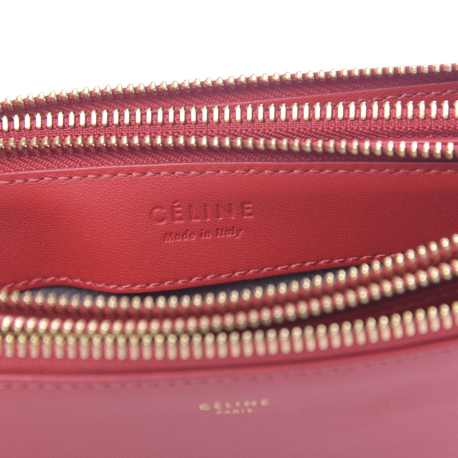 Celine Lambskin Small Trio Crossbody Bag Red 8 of 13