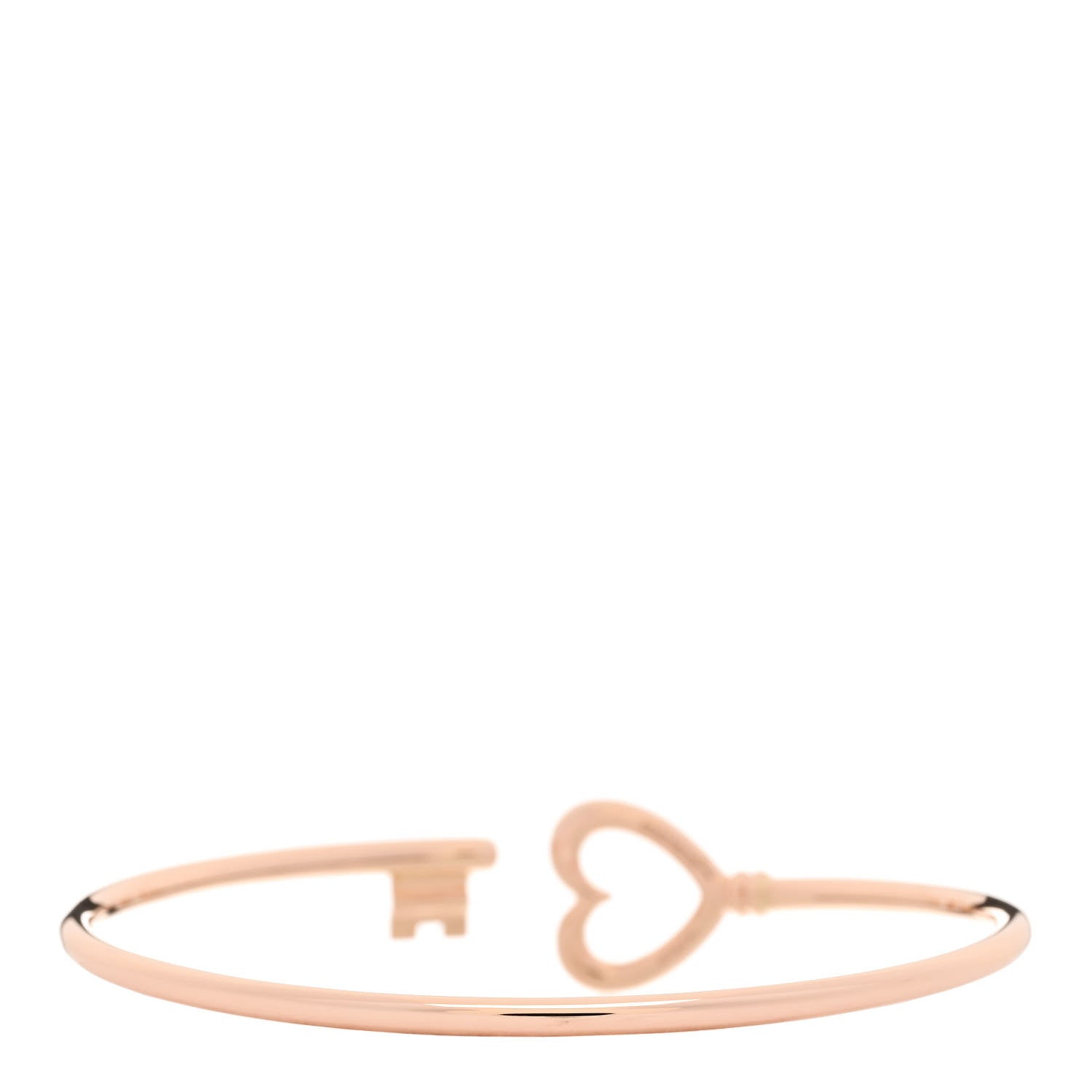 Tiffany 18K Rose Gold Open Heart Key Bracelet 2 of 4