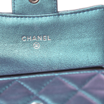 Chanel Iridescent Lambskin Quilted Card Holder Blue 6 of 9