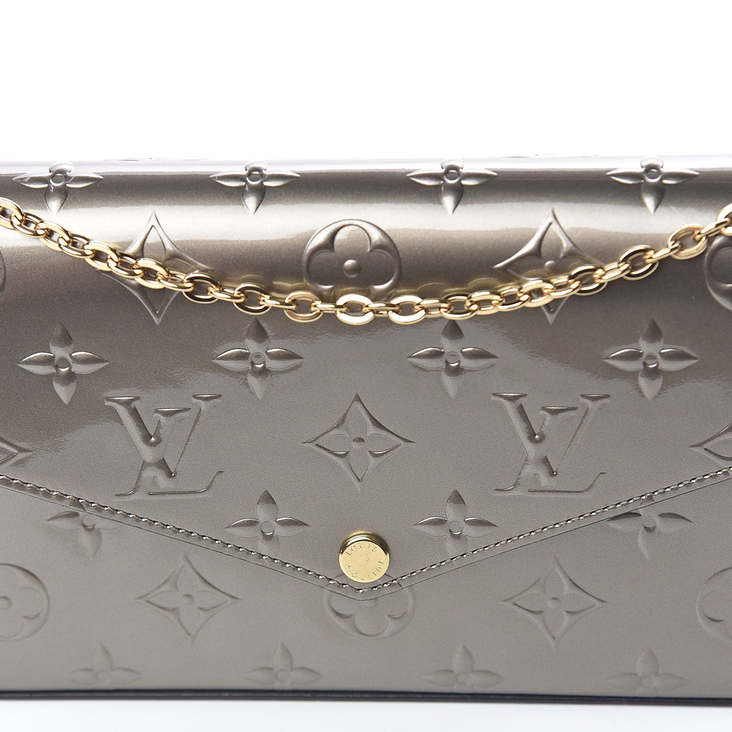 Vernis Felicie Pochette Chain Wallet Champagne Metallise