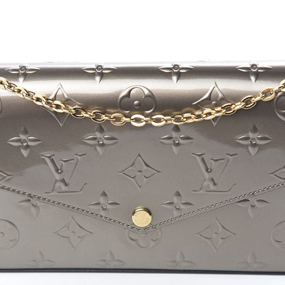 Louis Vuitton Vernis Felicie Pochette Chain Wallet Champagne Metallise 12 of 14