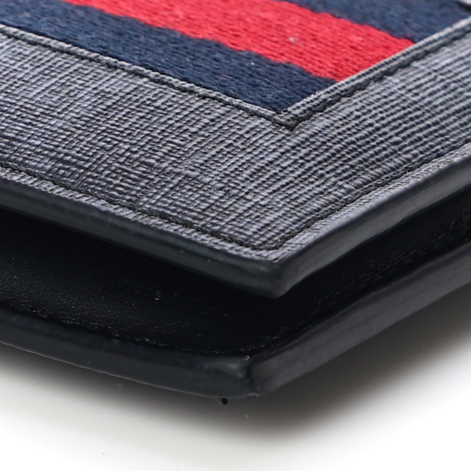 Gucci GG Supreme Monogram Selleria Calfskin Web New Web Bi-Fold Wallet Black 9 of 10