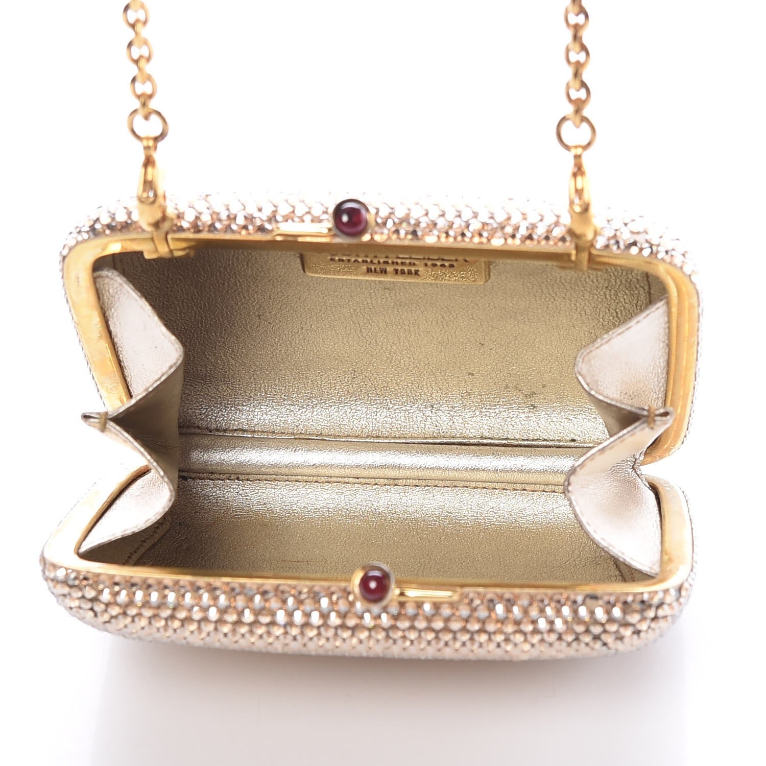 Judith Leiber Swarovski Crystal Minaudière Clutch Gold 5 of 12