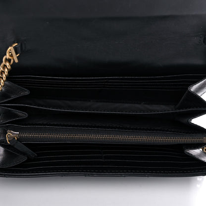 Gucci Calfskin Matelasse GG Marmont Chain Wallet Black 5 of 13