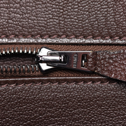 Hermes Togo Bi Color Horseshoe Birkin 35 Rouge Garance Chocolate 18 of 33
