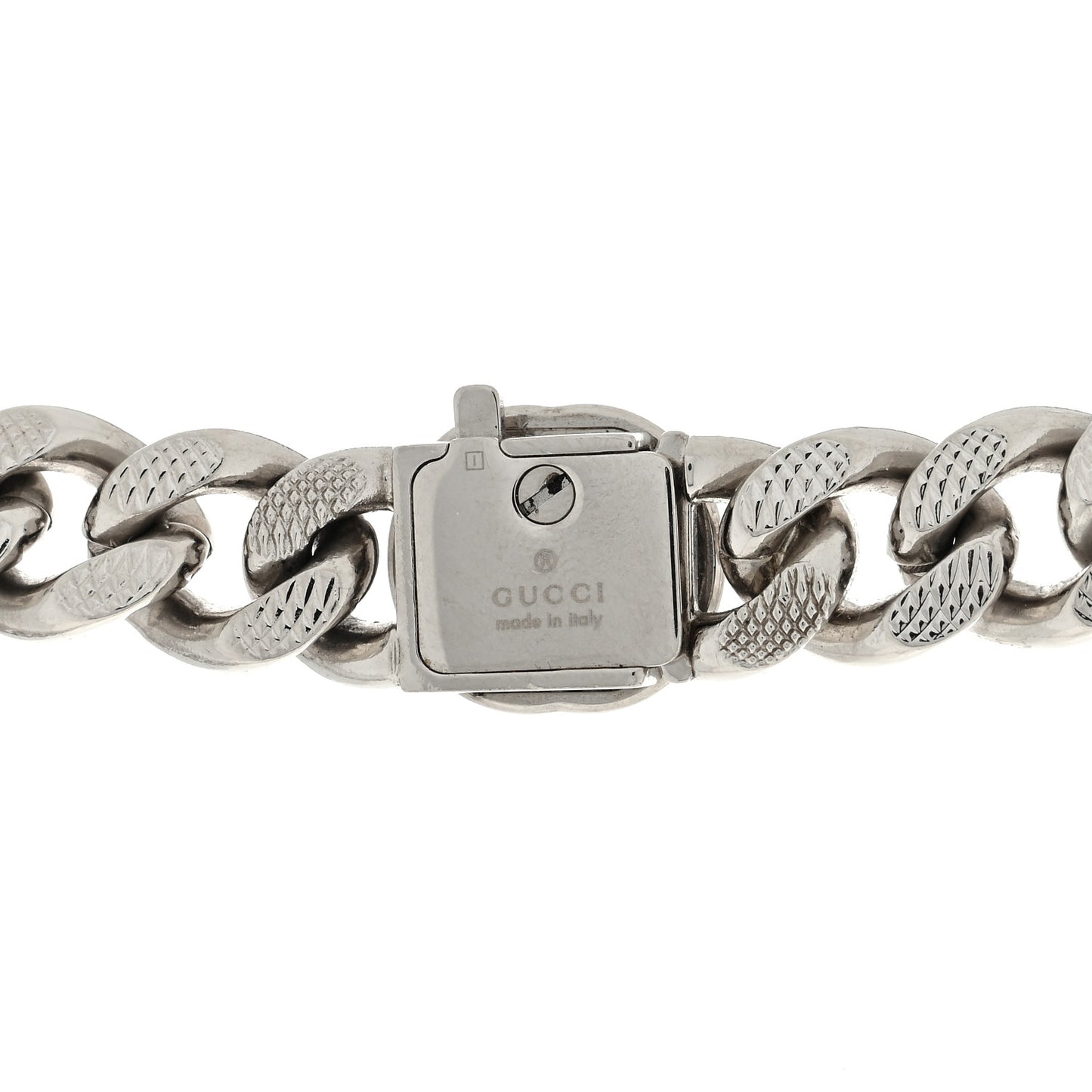 Metal Script Choker Necklace Silver