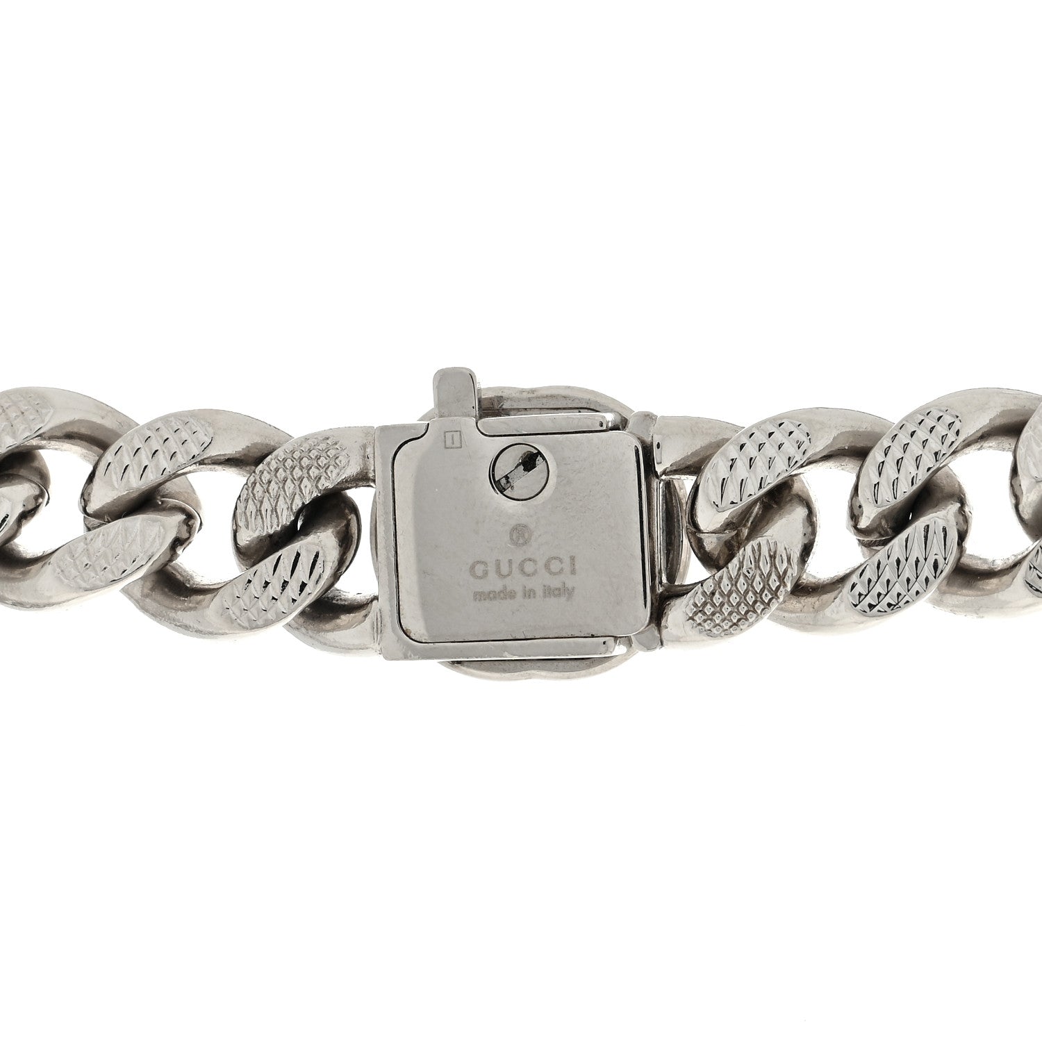 Gucci Metal Script Choker Necklace Silver 3 of 4