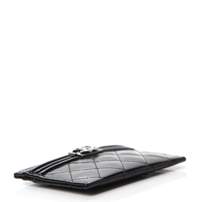 Chanel Glazed Calfskin Quilted Boy Card Holder Black 4 of 8