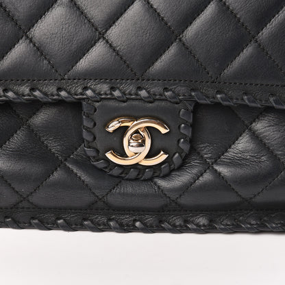 Chanel Suede Calfskin Jumbo Happy Stitch Flap Black 12 of 13
