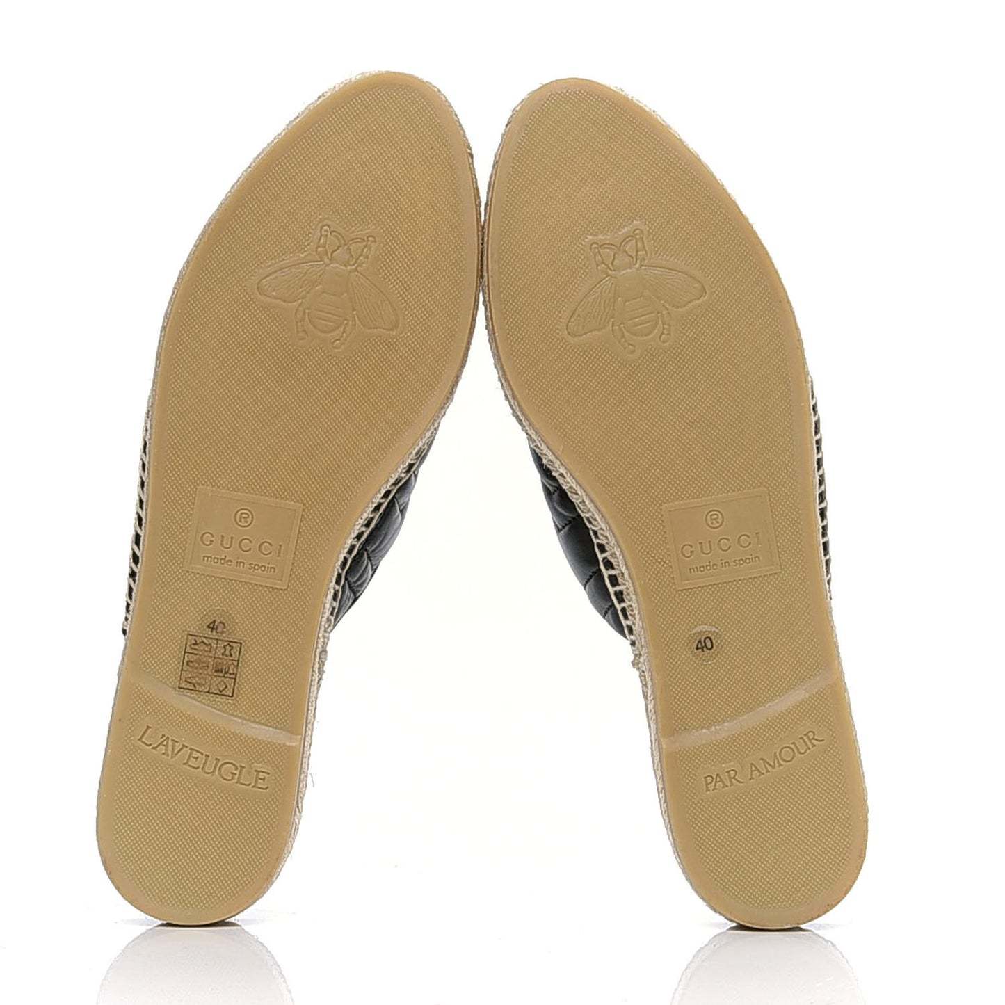 Nappa Matelasse GG Marmont Espadrille Slippers 40 Black