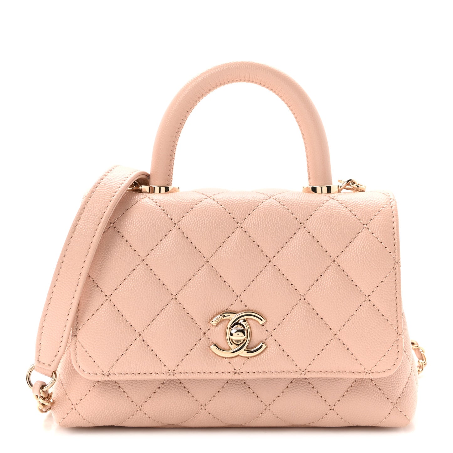 Caviar Quilted Extra Mini Coco Handle Flap Light Pink