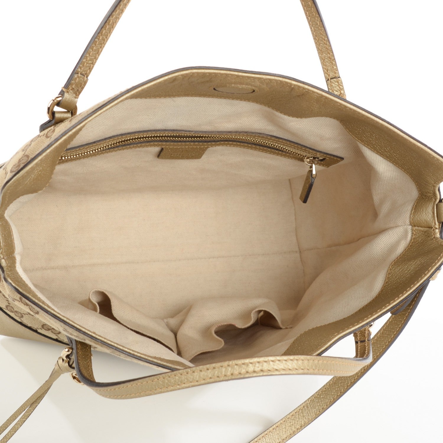 Gucci Monogram Medium Bree Foldover Tote Golden Beige 5 of 7