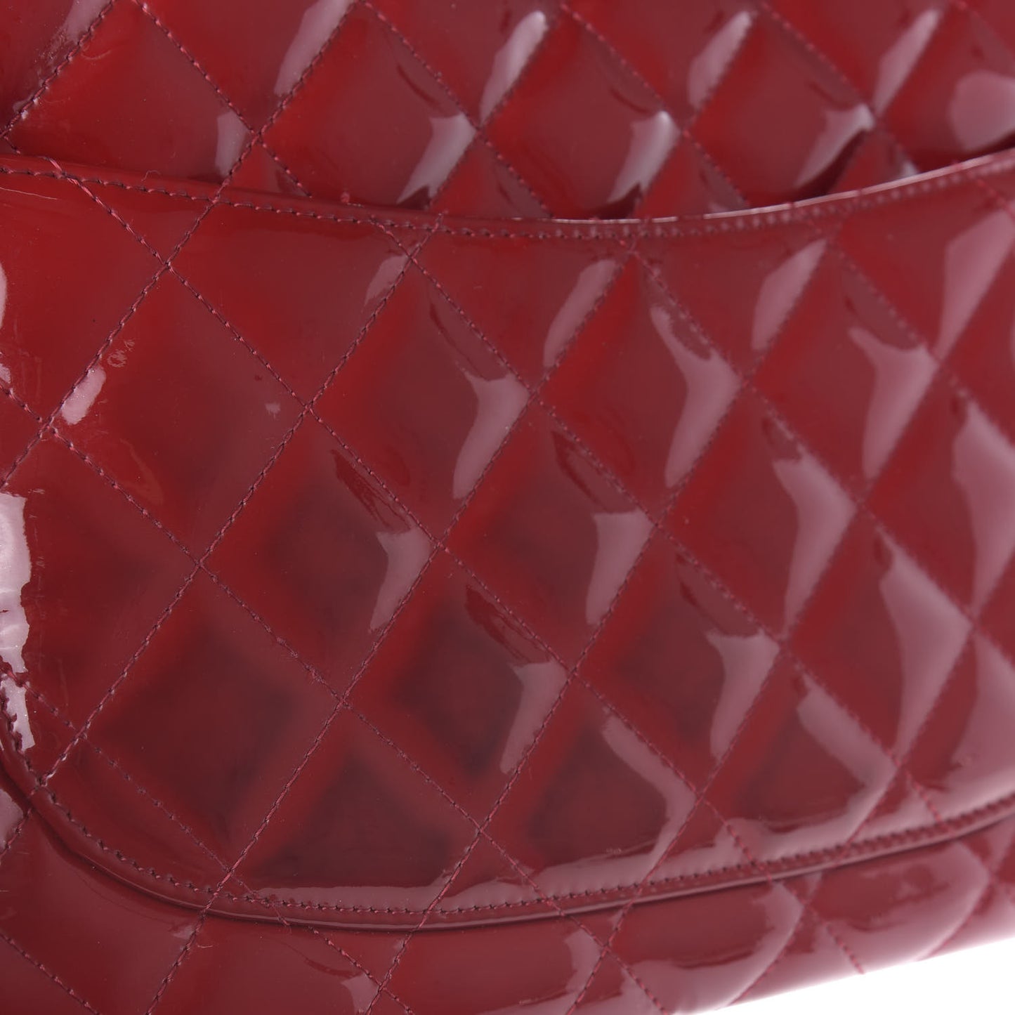 Patent Quilted Jumbo Single Flap Red