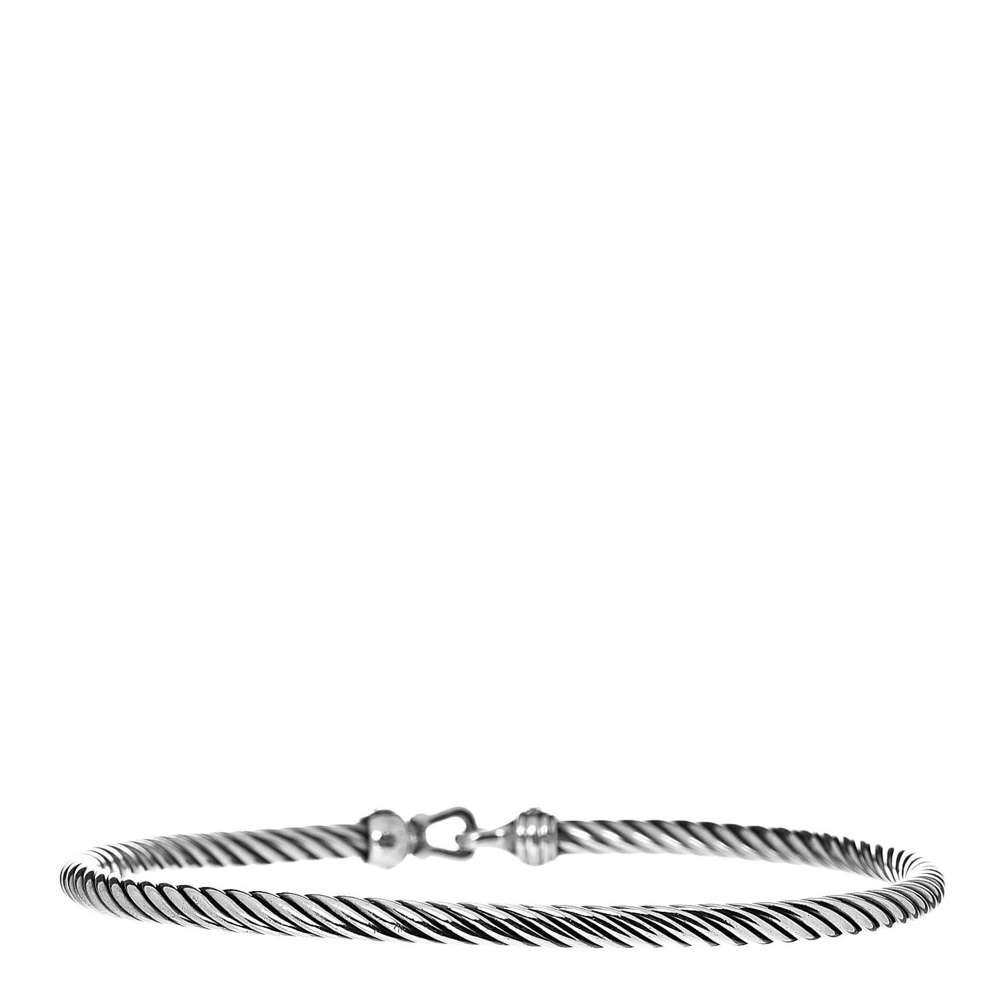Sterling Silver Diamond 3mm Cable Buckle Bracelet
