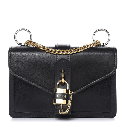 Chloe Shiny Goatskin Calfskin Aby Chain Shoulder Bag Black 1 of 11