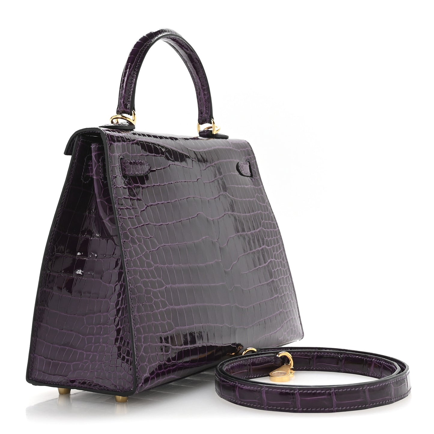 Shiny Porosus Crocodile Kelly Sellier 25 Amethyst