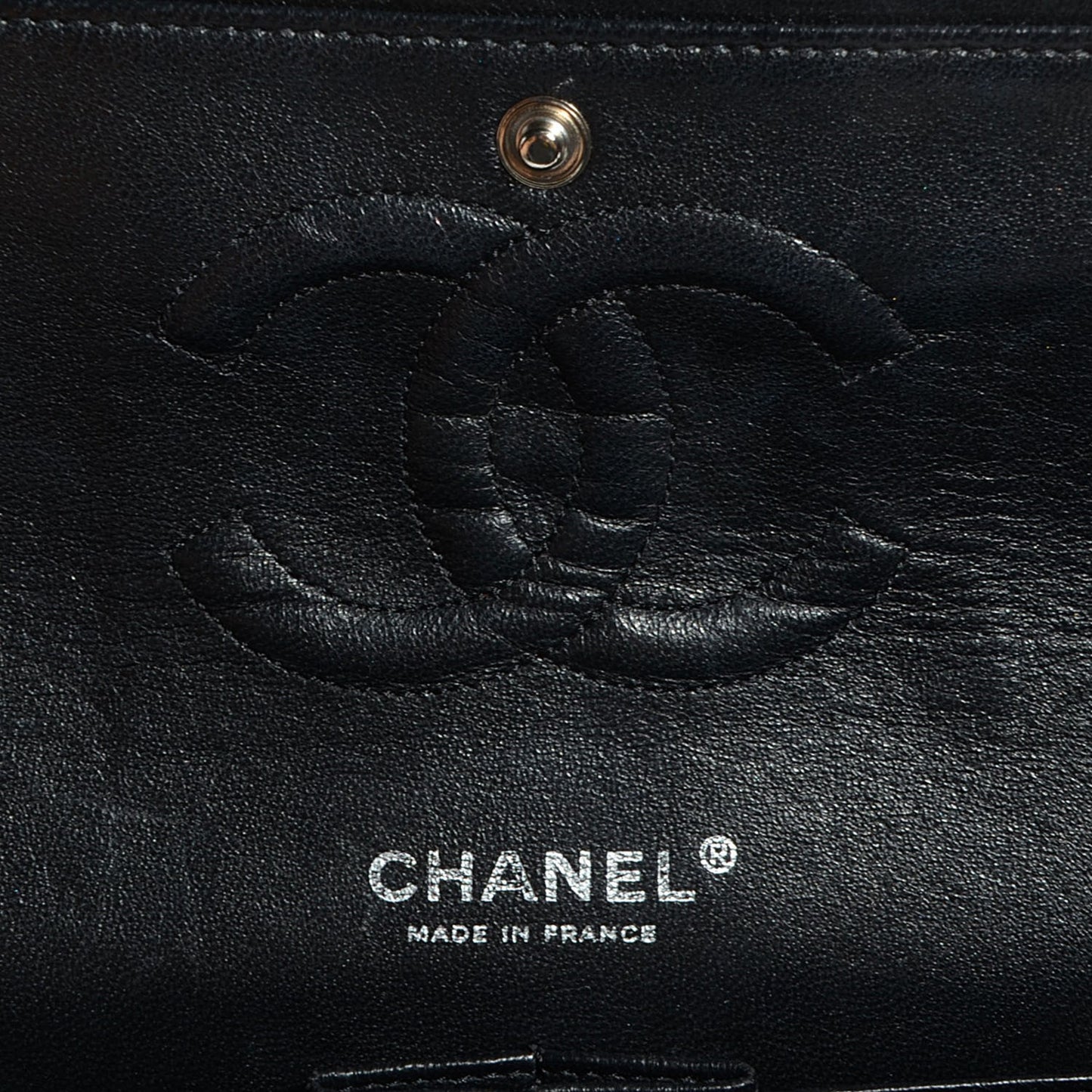 Washed Lambskin Quilted Hybrid Jumbo Double Flap Black