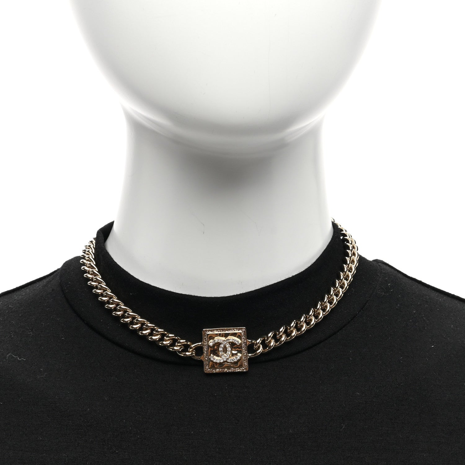 Chanel Metal Crystal CC Choker Gold 2 of 5