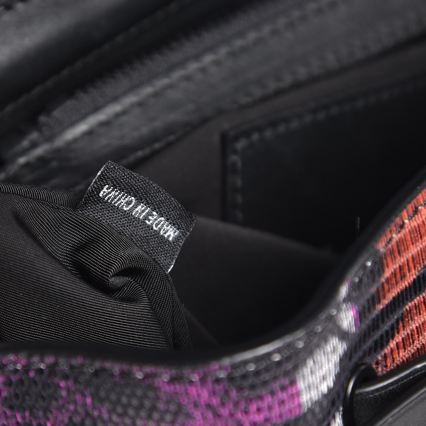 Calfskin Lizard Embossed Tie Dye Prisma Skeletal Backpack Matte Black Pink
