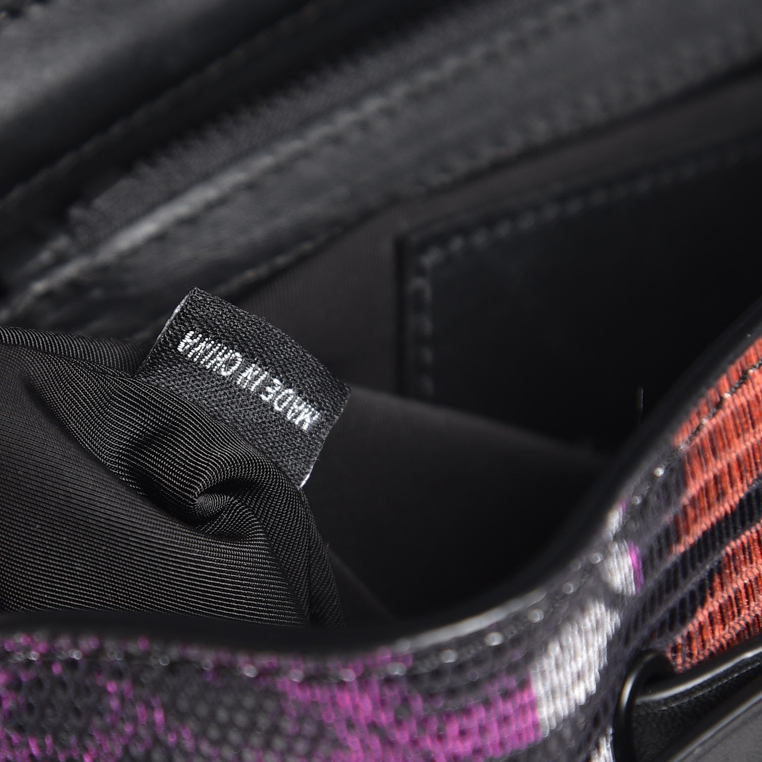 Alexander Wang Calfskin Lizard Embossed Tie Dye Prisma Skeletal Backpack Matte Black Pink 7 of 8