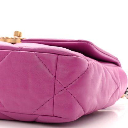 Chanel Lambskin Quilted Medium Chanel 19 Flap Purple 10 of 11