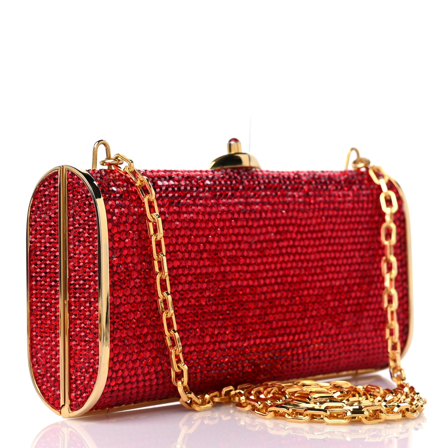 Crystal Minaudiere Clutch Red