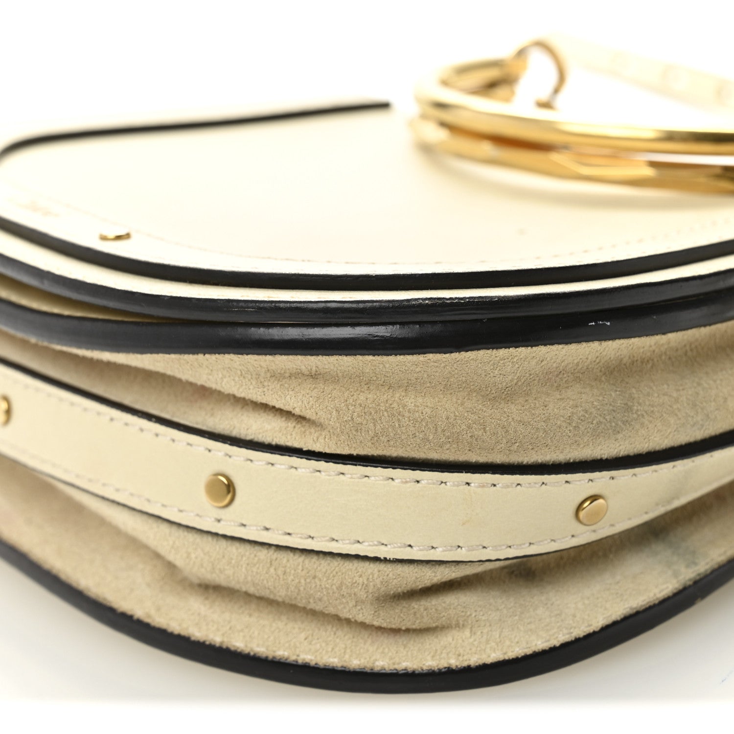 Chloe Calfskin Suede Small Nile Bracelet Bag Off White 18 of 29