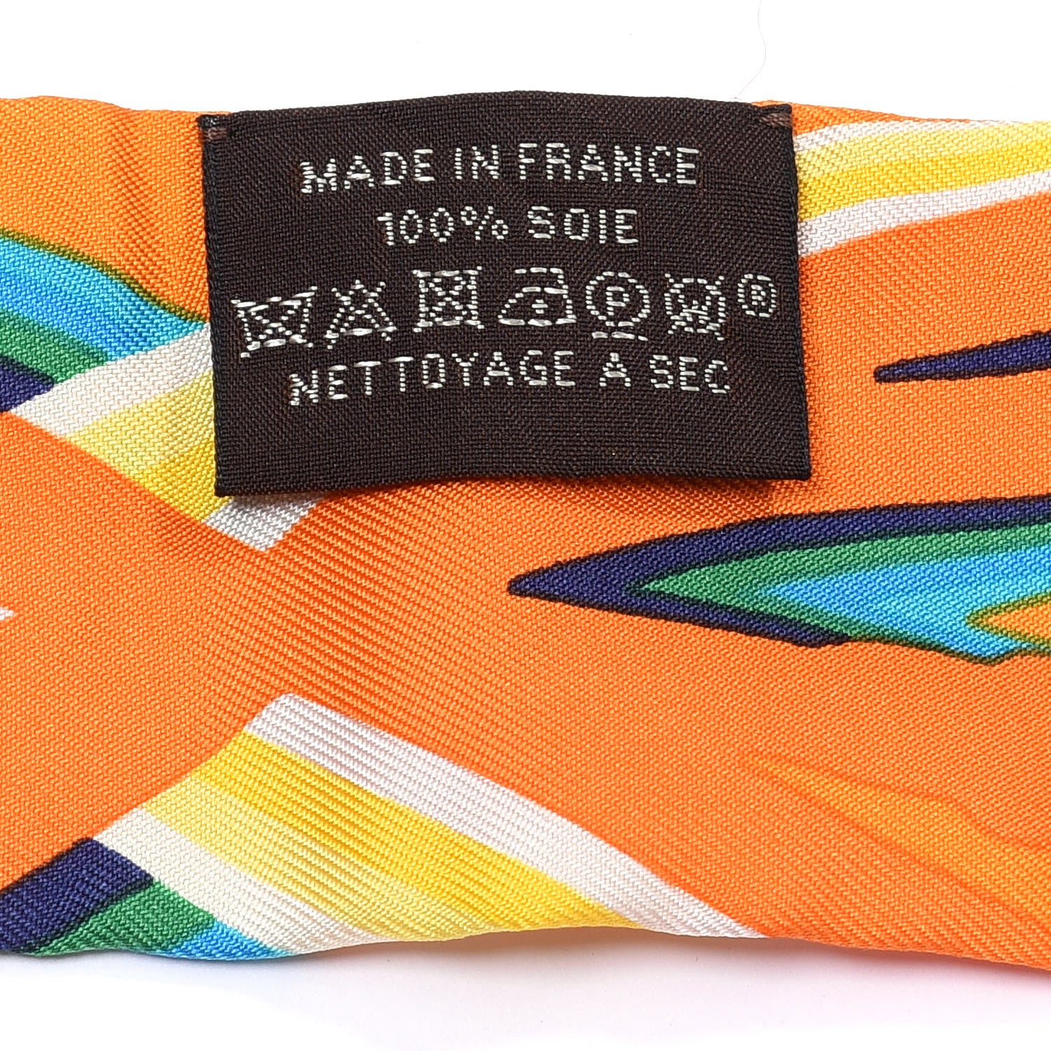 Hermes Silk Brides De Gala Shadow Twilly Orange Jaune Turquoise 3 of 4