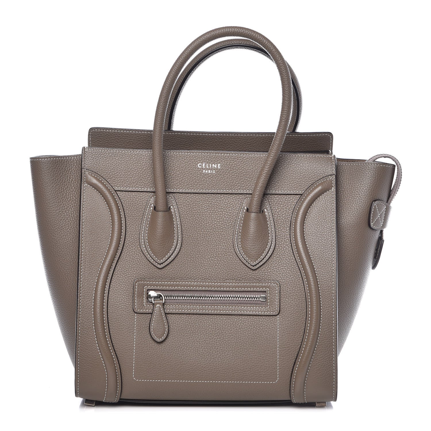 Celine Drummed Calfskin Micro Luggage Souris 1 of 11
