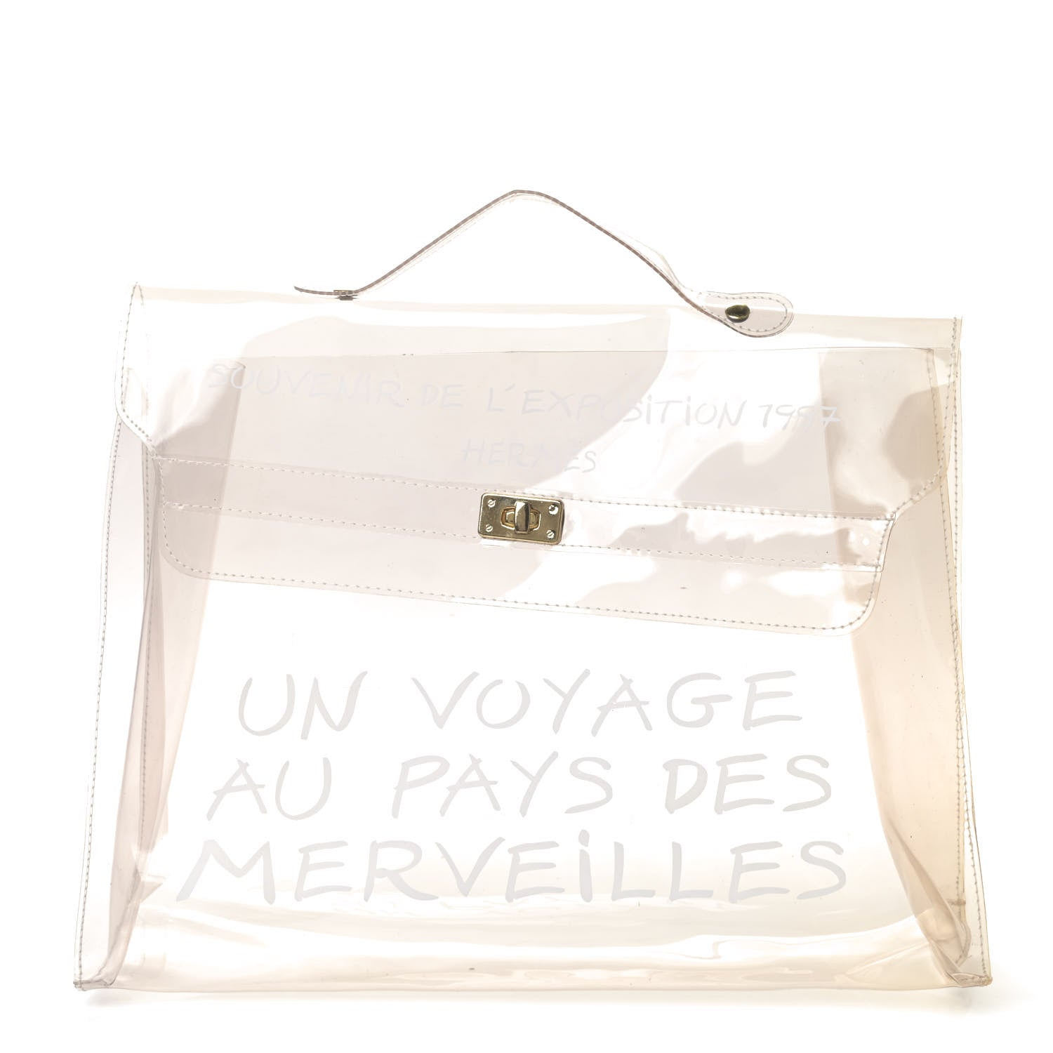 Hermes Vinyl Souvenir De L'Exposition Kelly Transparent 1 of 6