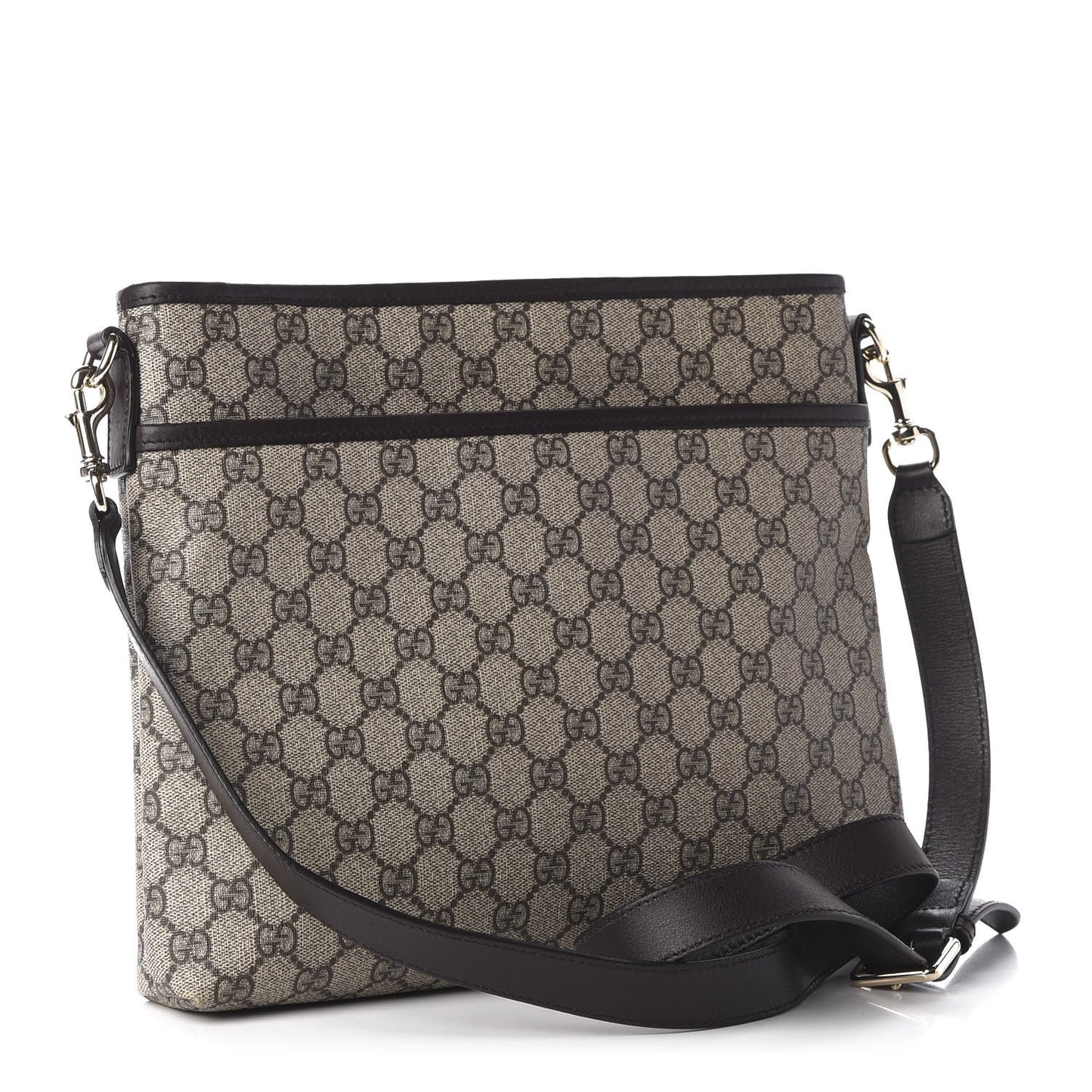 GG Plus Monogram Medium Flat Messenger Bag Dark Brown