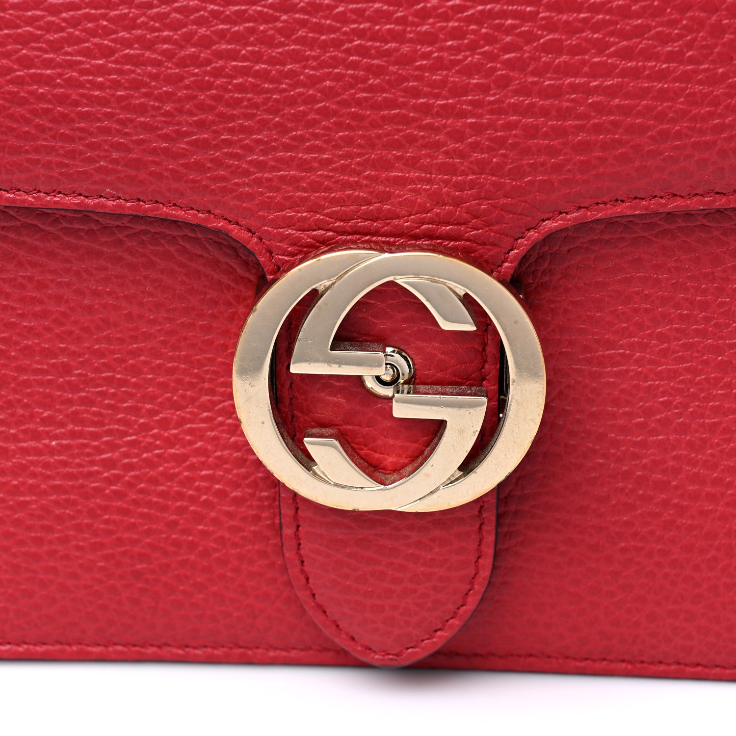 Gucci Dollar Calfskin Small Interlocking G Shoulder Bag Red 12 of 12