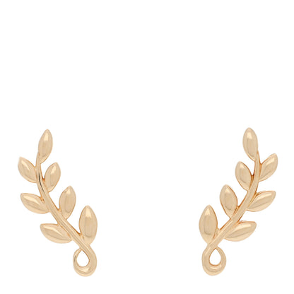 Tiffany 18K Yellow Gold Paloma Picasso Olive Leaf Climber Earrings 1 of 4