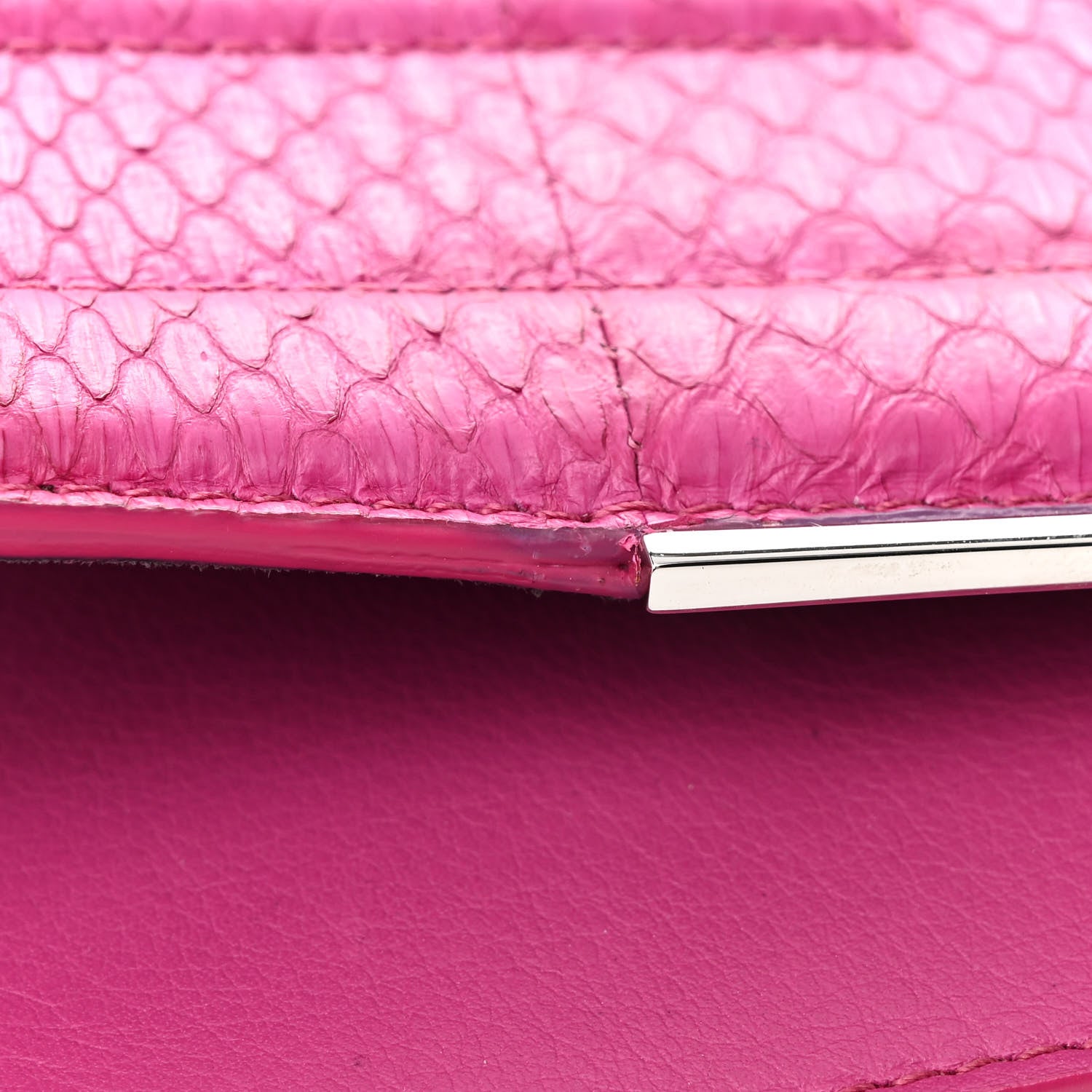 Fendi Snakeskin Tube Wallet on Chain Magenta 18 of 20