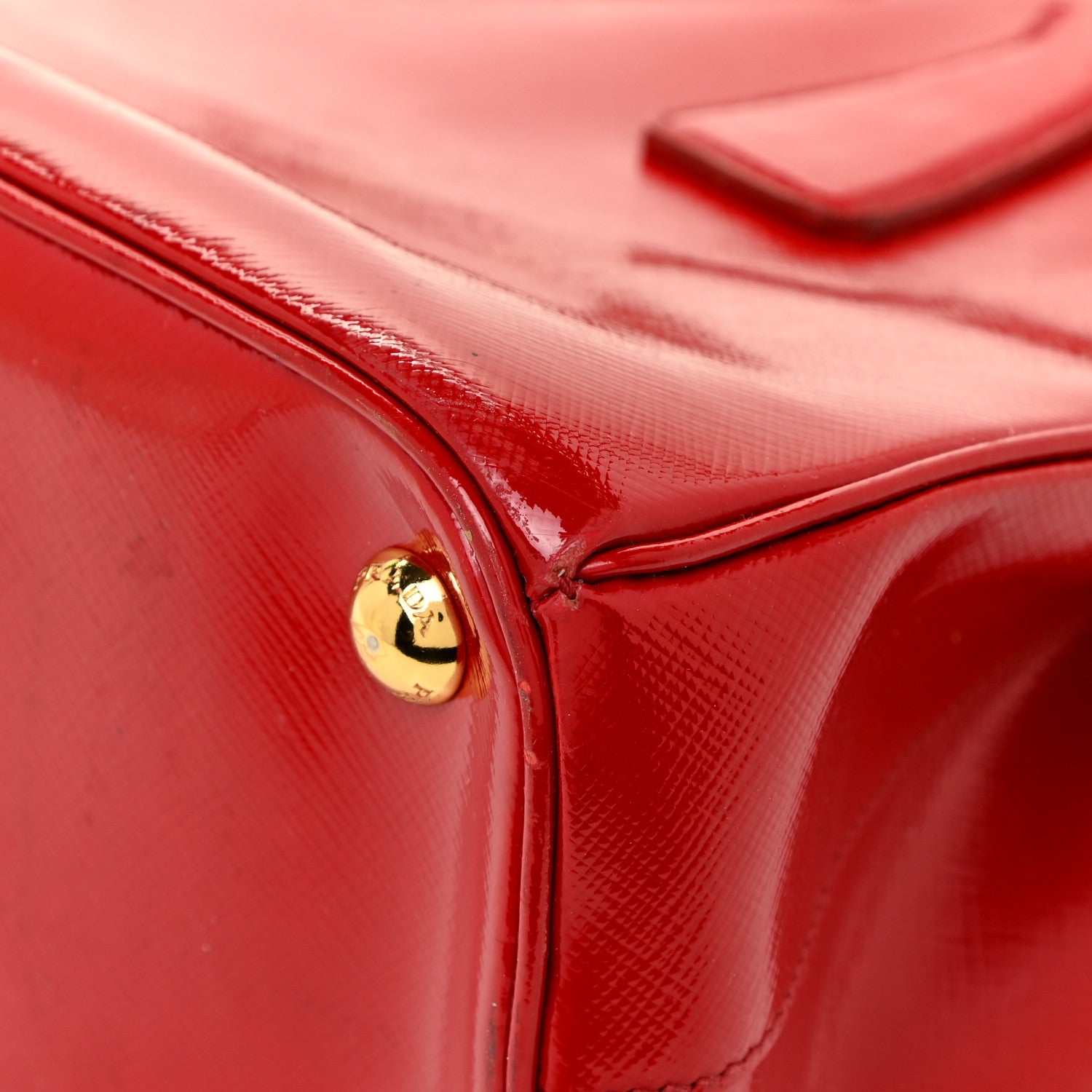 Prada Saffiano Vernice Mini Galleria Double Zip Tote Rosso 10 of 30