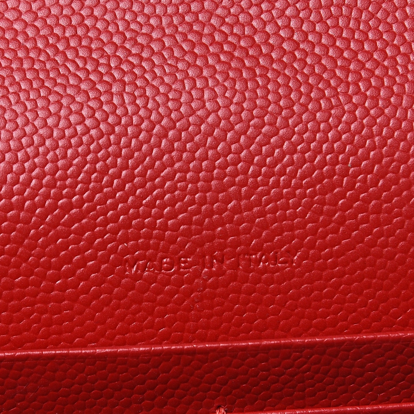 Grain De Poudre Matelasse Chevron Monogram Envelope Chain Wallet New Red