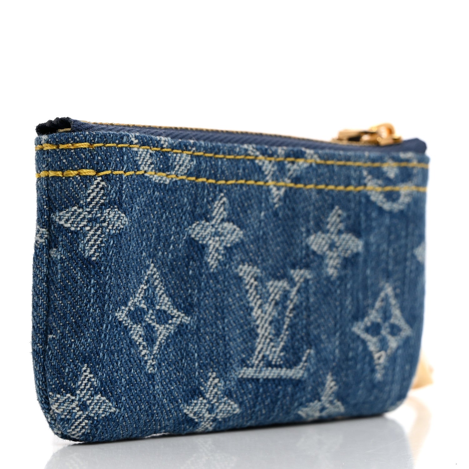 Louis Vuitton Monogram Denim Key Pouch Denim Blue 3 of 7