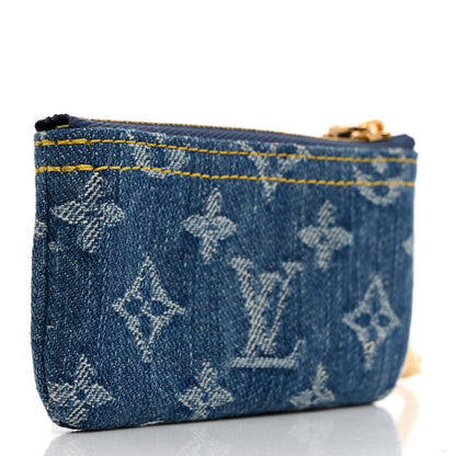 Louis Vuitton Monogram Denim Key Pouch Denim Blue 3 of 7
