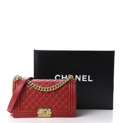 Chanel Lambskin Quilted Medium Boy Flap Red 13 of 13