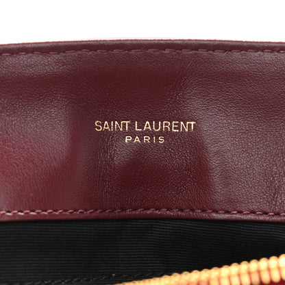 Saint Laurent Calfskin Y Quilted Monogram Medium Loulou Chain Satchel Rouge Legion 8 of 12