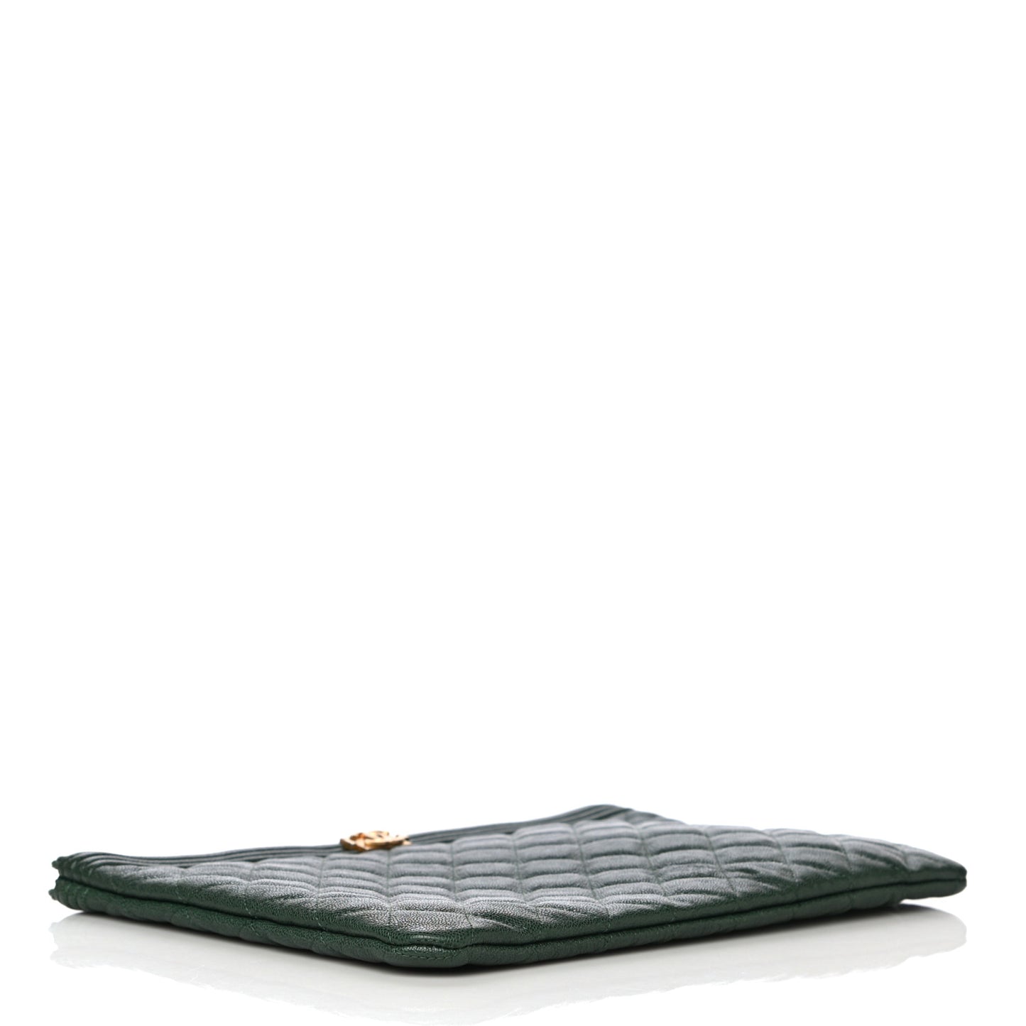 Caviar Quilted Medium Boy Cosmetic Case Green