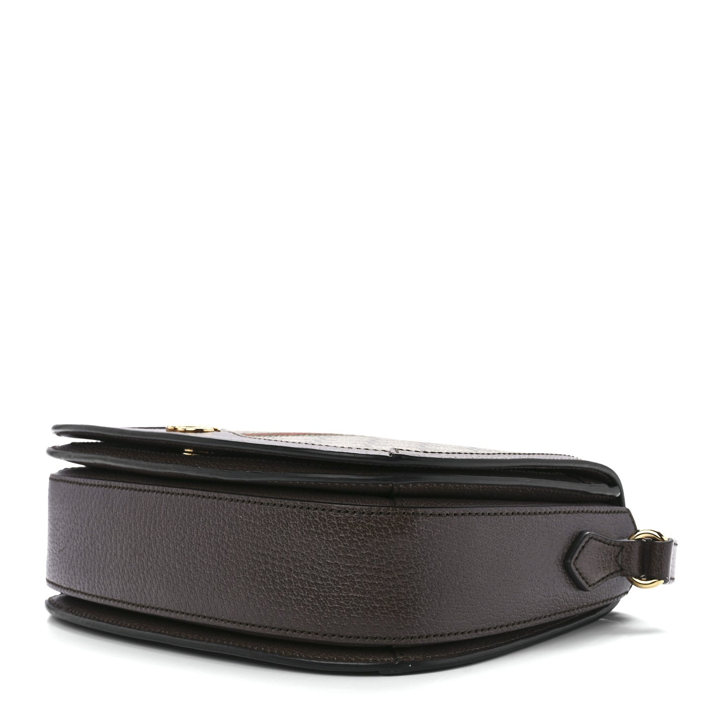 GG Supreme Monogram Web Small Ophidia Flap Messenger Bag Brown