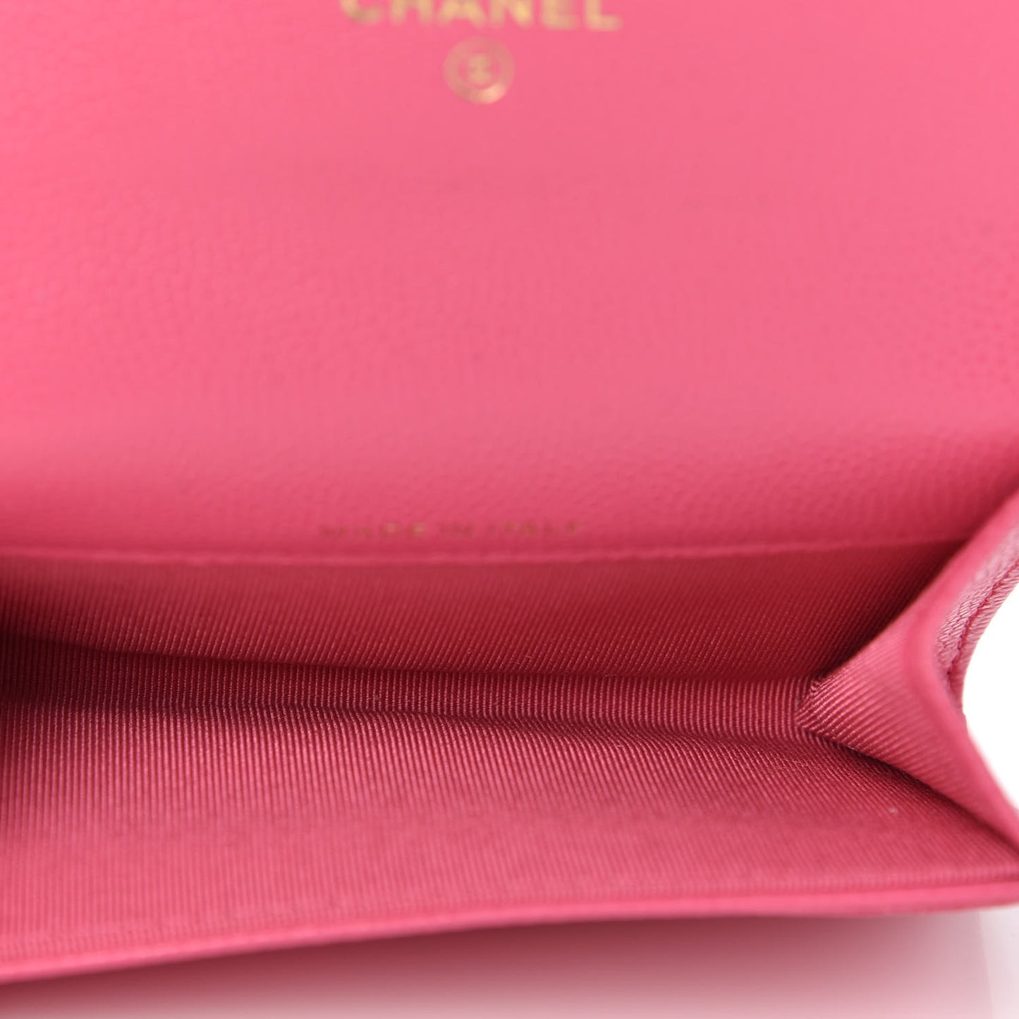 Caviar Quilted Flap Card Holder Wallet Pink