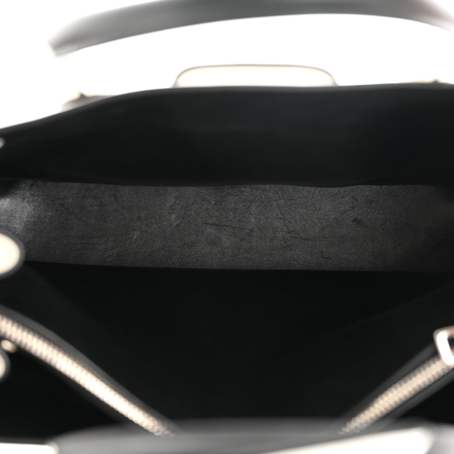 Soft Calfskin Ribbon Tote White Black