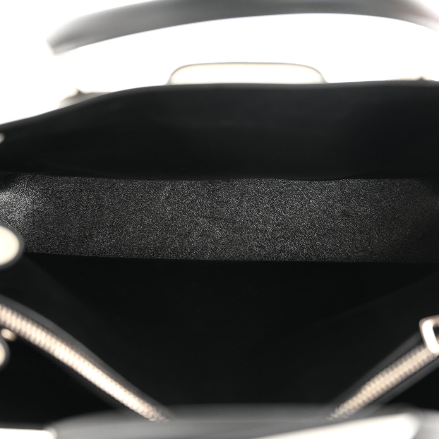 Prada Soft Calfskin Ribbon Tote White Black 6 of 10