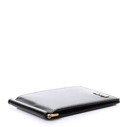 Saint Laurent Shiny Calfskin Tiny Cassandre Bill Clip Wallet Black 4 of 7