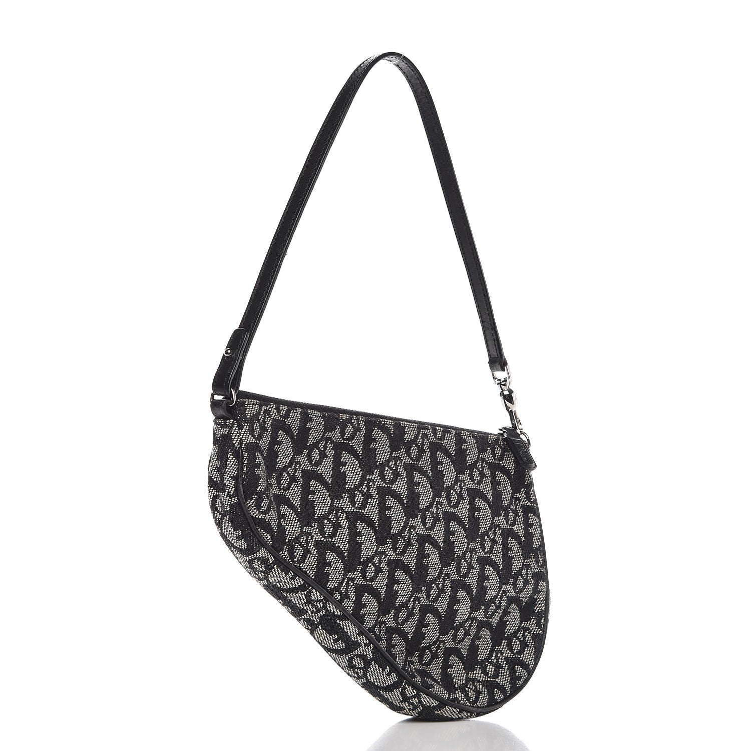 Christian Dior Monogram Mini Saddle Pochette Navy 3 of 8