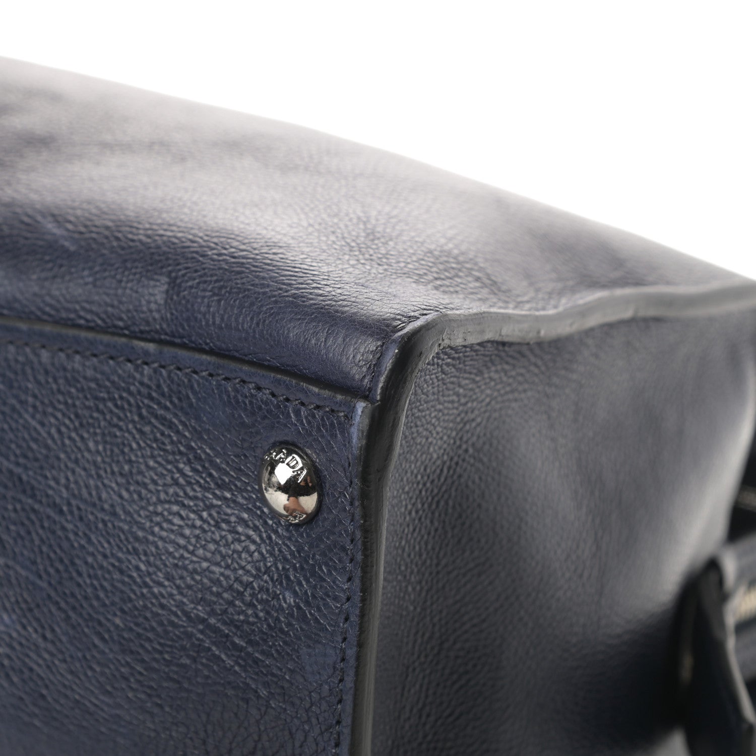 Prada Glace Calfskin Shopping Tote Baltico 10 of 18